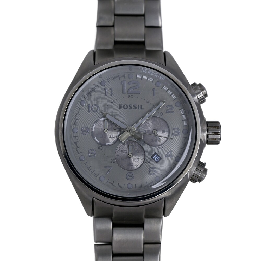 Fossil Chronograph Men's 47mm Grey Gunmetal Bracelet CH-2802